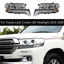 Biltillbehör DRL DAYTIME Running Light Front Lamp för Toyota Land Cruiser LED-strålkastarmontering 16-20 Streamer Turn Signal