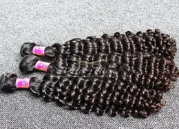 Trama de cabelo humano peruano não processado comprimento misto 834 polegadas cabelo ondulado profundo 3 pacotes de cor natural trama de cabelo 6473240