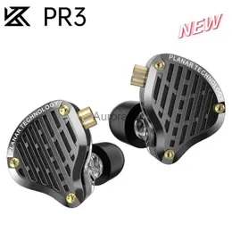 Cell Phone Earphones NEW KZ PR3 In Ear HiFi 13.2MM Planar Driver Bass Monitor Earbuds Wired Headset PR2 PR1 YQ240219