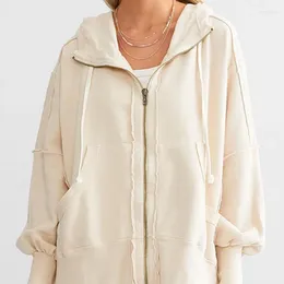 Kvinnors hoodies enkla blazer mode hooded blixtlås kvinnor