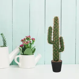 Dekorativa blommor Artificial Saguaro Cactus Faux Plants Simulation in Pot Fake Plant Bonsai