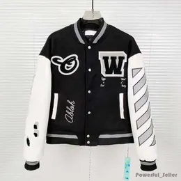 Varsitys Top Off Designer Jacket Off White Jacket 2024 Мужские куртки Мужские дизайнерские ветровки Varsity Vintage Off White Футболка Свободные длинные бейсбольные бедра 1531