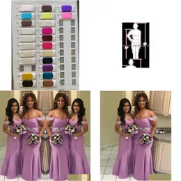Платье подружки невесты Африканские фиолетовые платья Off Shoder V-образным вырезом Русалка Длинные для чернокожих женщин Одежда для гостей свадьбы In Drop Delivery Party Ev Dh685