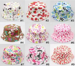 36 farben Kinder Eimer Hut Casual Blume Sonne Gedruckt Becken Leinwand Topee Kinder Hüte Baby Beanie Caps B0017659843