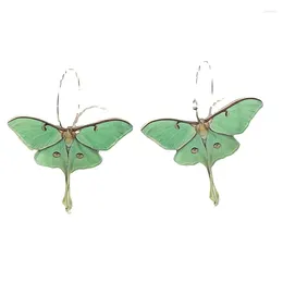 Kolczyki Dangle Lotus Moth Acryl Insect Punk Pull Wind Ear Pierścień Butterfly