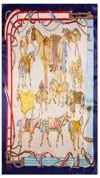 Ms Bedruckter Damen-Seidensatin, großer quadratischer Schal, 90 cm, 90 cm, französischer Hofkriegs-Pferdegürtel, Damen-Twill-Schal ohne Logo5408120