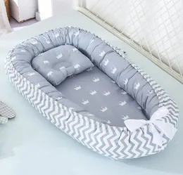 8853cm Baby Nest Bed with Pillow Portable Crib Travel Bed Infant Toddler Cotton Cradle for Newborn Baby Bed Bassinet Bumper LJ2004359960