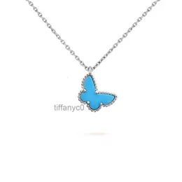Luxury necklace Designer Jewelry Two butterfly Pendant Necklaces for women rose gold diamond Red Bule White Shell stainless steel platinum Wedding gift wholesale
