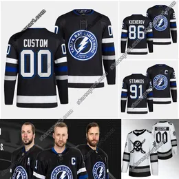 Tampa Bay 86 Nikita Kucherov Lightning 2023-24 Alternativ svarta tröjor Anthony Cirelli Steven Stamkos Michael Eyssimont Jeannot Haydn Fleury Primeen Authentic