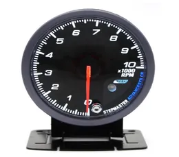 مقياس سرعة الدوران Auto 60mm 010000 دورة في الدقيقة مقياس الوجه الأسود مع Amber أبيض مزدوج LED Car Meter5992857