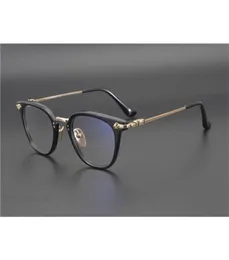 Men039S CH Chrome Glasses Japanese Handmade Full Frame Oval Spectacle Titanium Plate and Women039S Fashion Hearts Poz8 20224880794