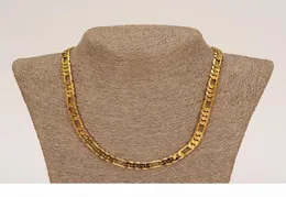 E Whole Classic Figaro Cuban Link Chain Necklace Bracelet Sets 14k Real Solid Gold Filled Copper Fashion Men Women 039 S Je7753928