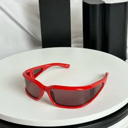 Shield Wrap Sunglasses Red/Brown Lenses 0123 Men Women Shades Sonnenbrille Sunnies Gafas de sol UV400 Eyewear with Box