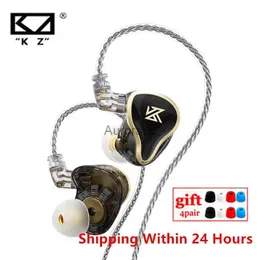 Fones de ouvido de telefone celular KZ ZAS 7BA + 1DD Hybrid Drive HIFI Bass In Ear Monitor Sport Canceling Earbuds 16 Unidades Headset 8 Core Cable ZAX AST YQ240219