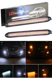 DRL DAYTIME RUNNING LIGHTS LED CAR VATTOSKT UNIVERSAL DC 12V Auto Headlight Sequential Turn Signal Yellow Flow Day Light4667400