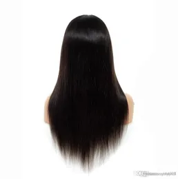 180 densidade frente do laço perucas de cabelo humano brasileiro em linha reta perucas de cabelo humano pré arrancadas 44 peruca de fechamento do laço para as mulheres remy hair4661386