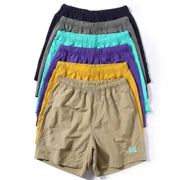 Needles short Men Shorts Summer Gym Fitness Bodybuilding Running Male Short Pant Knee Length Breathable Mesh Sportswear mens designer shorts Beach Pants