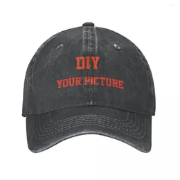 شعار قبعات الكرة DIY للجنسين البيسبول صور مخصصة مخصصة القبعة غسلت القبعة غير الرسمية في الهواء الطلق أغطية الرأس