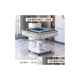 Decorative Plates Mahjong Hine Matic Household Internet Celebrity Folding Mute Table Dining Dual-Use Electric Sparrow Drop Delivery Dhutn