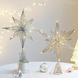 Floor Lamps Christmas Tree Toppers Star With LED String Lights Ornaments For Home Party Decoration Festival Year