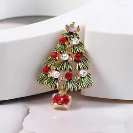 Broches coloridos árvore de natal para mulheres liga criativa alfinetes ocos joias casaco vestido acessórios de festa