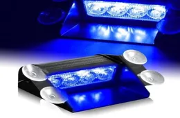 Blaue 4 LED-Auto-Notfallwarnung, Armaturenbrett, Armaturenbrett, Visier, Polizei-Blitzlichter, 4 LED-Lampe