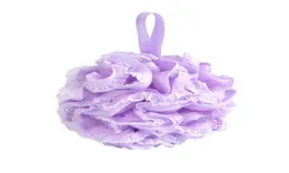 100 pçslot moda rendas malha pufe esponja banho spa alça corpo chuveiro purificador bola colorido escovas de banho esponjas za39491250423