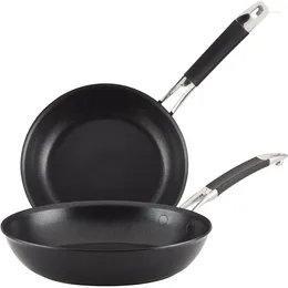 Cookware set anolon smart stack hårt anodiserad nonstick stekpanna uppsättning / stekpanna - 8,5 tum och 10 svart