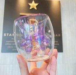 Top Creative (Beverage) Starbucks Cat Claw Cup Cup Double Glass Fashion Simple Pink Purple Pubint Porn Cupe Cup
