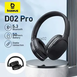 Cep Telefonu Kulaklıklar Baseus D02 Pro Kablosuz Bluetooth Kulaklıklar HiFi Sesli Kablo ile Katlanabilir Spor Kulaklığı Foriphone Tablet YQ240219