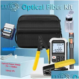 Equipamento de fibra óptica ftth kit de ferramentas com medidor de potência e 10mw localizador visual de gordura Fc-6S/Skl-6C cutelo entrega de gota otjyu