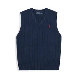 مصمم للرجال النموذجي V-neck Wool Cotton Sweater الخريف/الشتاء المحبوكة المطروحة للرجال ذوي الخزان المحبوك