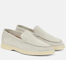 2024s LP Homens Sapatos Casuais Loro Verão Caminhada Loafer Camurça Macia e Sapatos de Couro Ao Ar Livre Andando Flats Slip On Itália Sapato de Designer de Luxo com Caixa Original Atacado