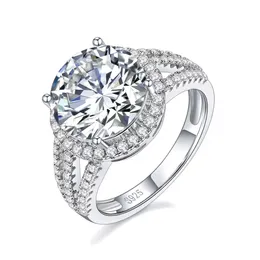 Classic Wedding Fine Jewelry 5 Carat 925 Sterling Silver Round Engagement Wedding Moissanite Ring