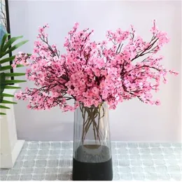 Gypsophila الزهور الاصطناعية الفرع الأبيض فرع عالي الجودة الطفل تنفس النباتات مزيفة باقة طويلة المنزل ديكور الزفاف الخريف