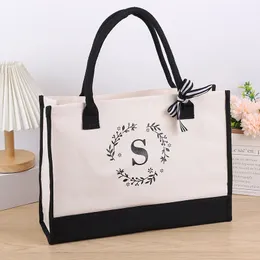 Borsa tote vuota in tela con lettere in pizzo dal design personalizzato di nuovo stile