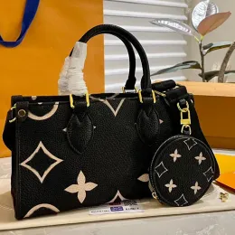 Svart designer axel cross body crossbody väskor kvinnor på de vita damerna nya tote shopping påse läder cirkulär noll plånbok