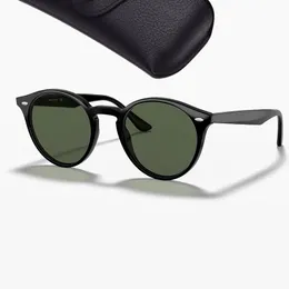 Occhiali da sole rotondi classici da vista Uomo Donna Occhiali da sole con montatura in acetato di moda di alta qualità per uomo donna con scatola in pelle Gafas De Sol