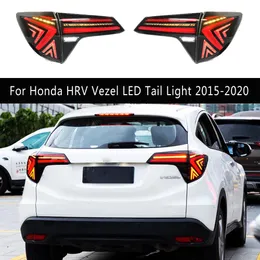 Conjunto de luz traseira do carro sinal de volta dinâmico streamer para honda hrv vezel led luz da cauda 15-20 freio reverso estacionamento luzes running