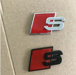 Auto Emblems S 로고 Sline Emblem Badge Car 스티커 Red Black 전면 후면 후면 부트 도어 사이드 Audi Quattro TT SQ5 S6 S7 A4 액세서리에 적합합니다.