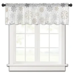 Vorhang Weihnachten Schneeflocke Winter Fliesenmuster weiß kurze transparente Fenster Tüll Vorhänge Küche Schlafzimmer Dekor kleine Voile Vorhänge