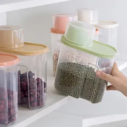 Storage Bottles Jars 2022 Box Plastic Clear Container Set With Pour Lids Kitchen Dried Grains Tank Drop Delivery Home Garden House Dhlfb