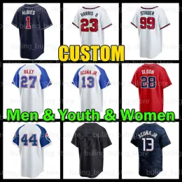 13 Ronald Acuna Jr. Baseballtrikot 99 Spencer Strider City Connect 28 Matt Olson Braves Austin Riley Michael Harris II Mike Soroka Atlantas Ozzie Albies Chipper Jones