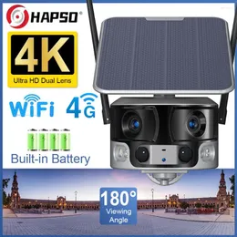 Doppia lente 180° Angolo di visione ultra ampio 4g Telecamera solare WIFI esterno Zoom 4X Rilevamento umano Sicurezza CCTV Impermeabile