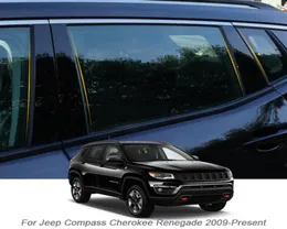 6st CAR Window Center Piller Sticker PVC Trim Antiscratch Film för Jeep Compass MP552 Cherokee KL Renegade Bu 2009Present8984258