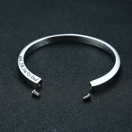 Bracelets Free Personalize Engraving Cremation Urn Cuff Bangle Bracelet for Ashes Dad Mom Memorial Gift Jewelry Dia 2.36"