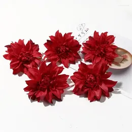 Decorative Flowers Artificial Plants Silk Gerbera Christmas Decor For Home Wedding Wreath Fake Stamen Brooch