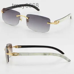 Hurtowy styl sprzedaży 8200757 Ograniczne okulary oryginalne naturalne czarno -białe pionowe paski Buffalo Rimless 8200758 Męskie szklanki unisex h9hi