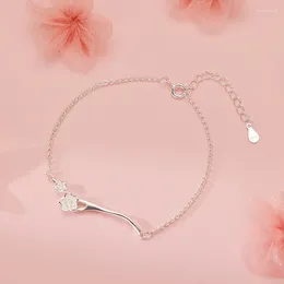 Charme pulseiras coreano na moda simples luz luxo liga geometria cadeia para mulheres flor de ameixa dendrítica jóias de aniversário diário