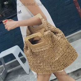 Totes Handbag Vintage Bohemian Str Bag for Women Summer Large Capacity Beach Handbag Rattan Handgjorda Kinted Travel Bags Bolsas T240220